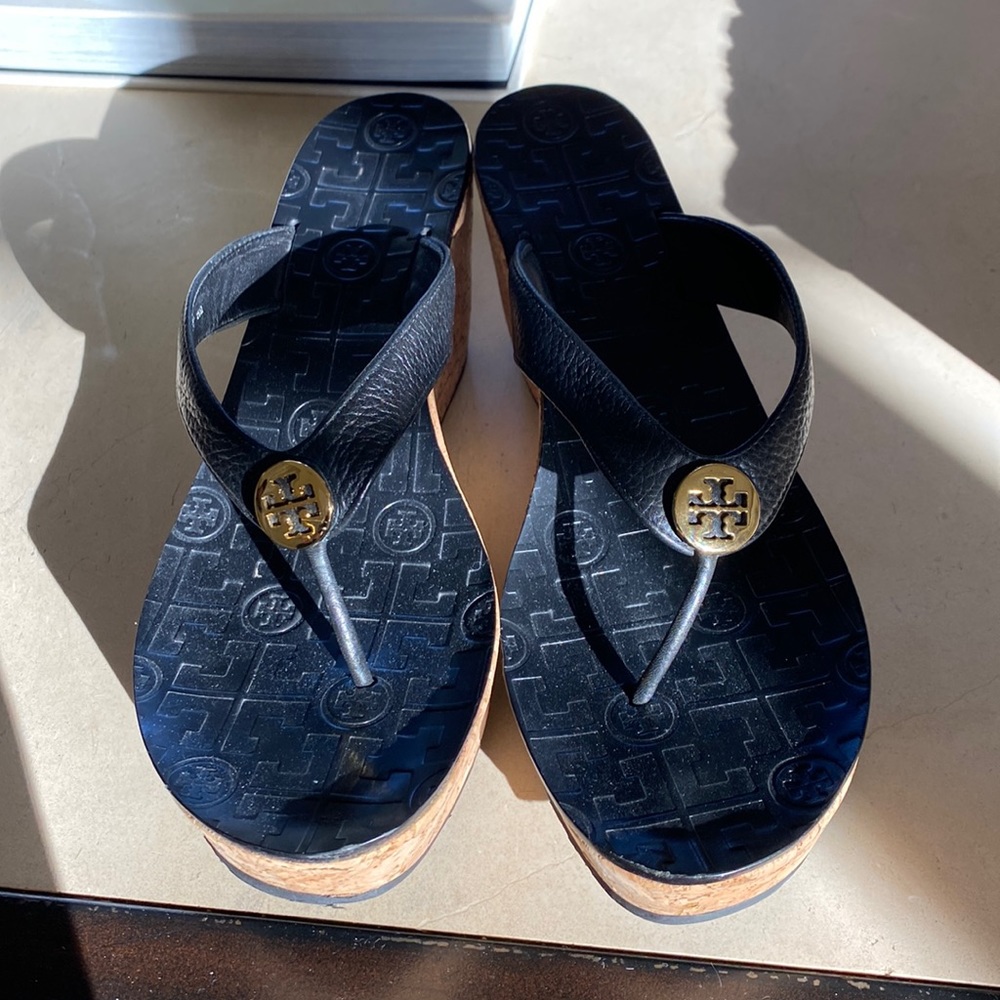 Tory Burch black thong sandals